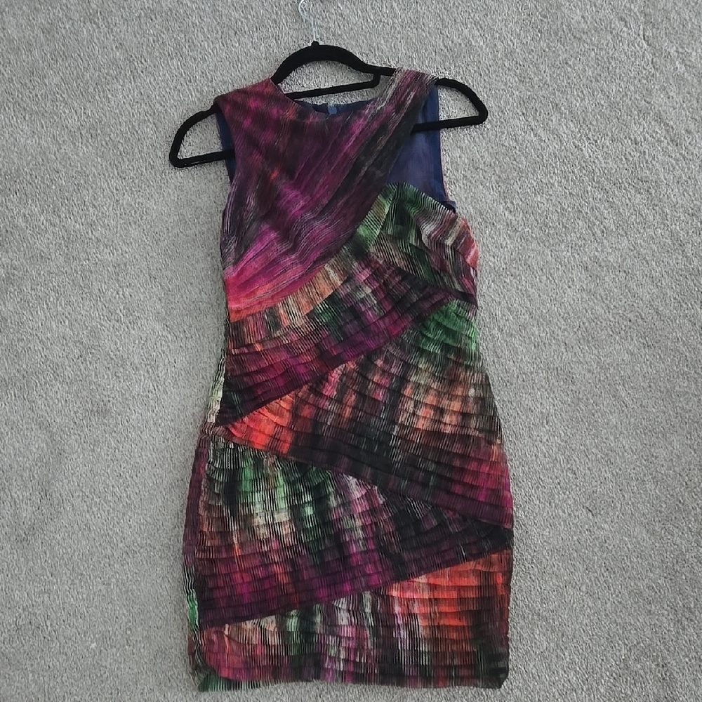 BCBG max azria colorful mesh dresss medium